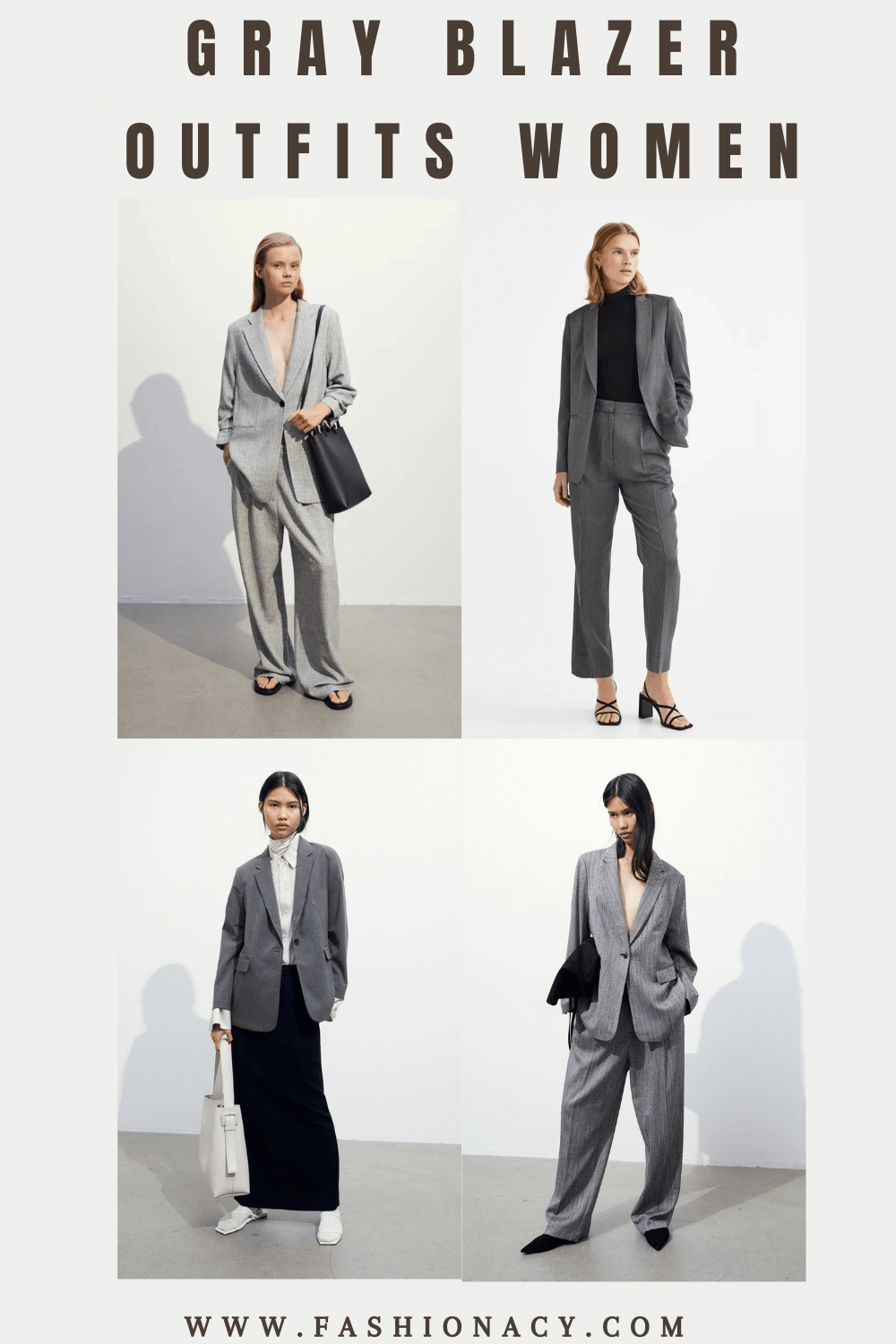 Gray Blazer Outfits For Women