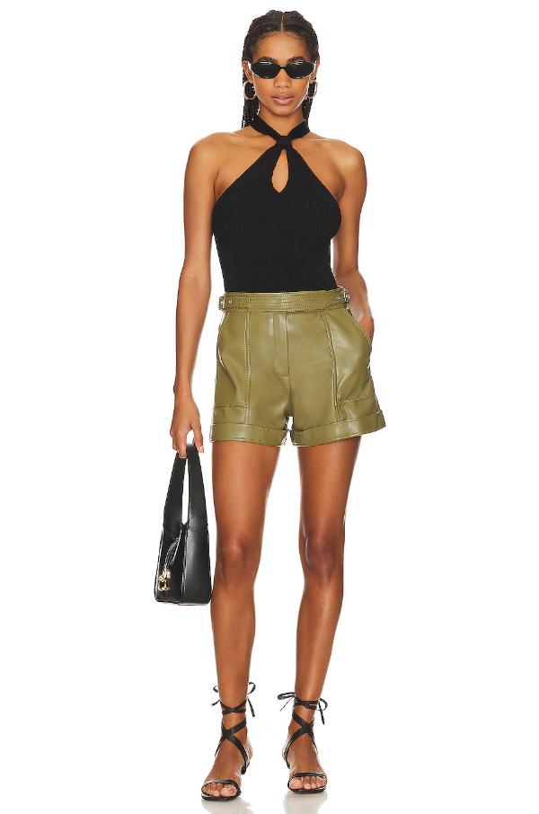 Faux Leather Shorts Outfit Black Women