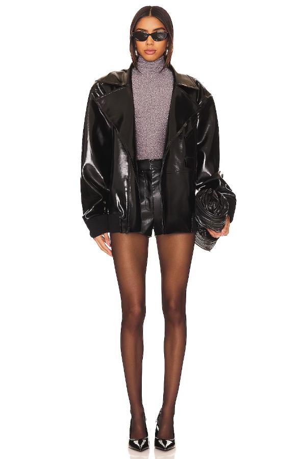 Faux Leather Shorts Outfit Fall