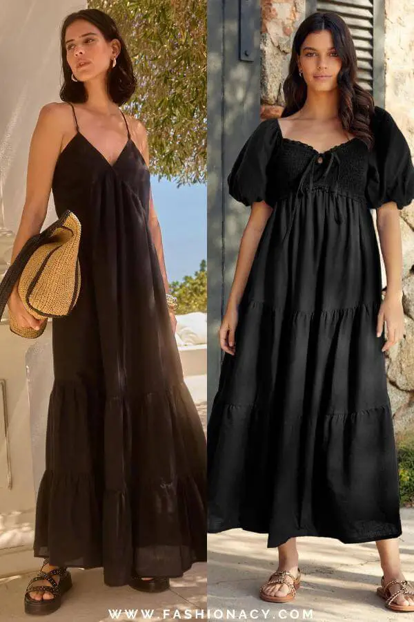 Black Summer Dress Long