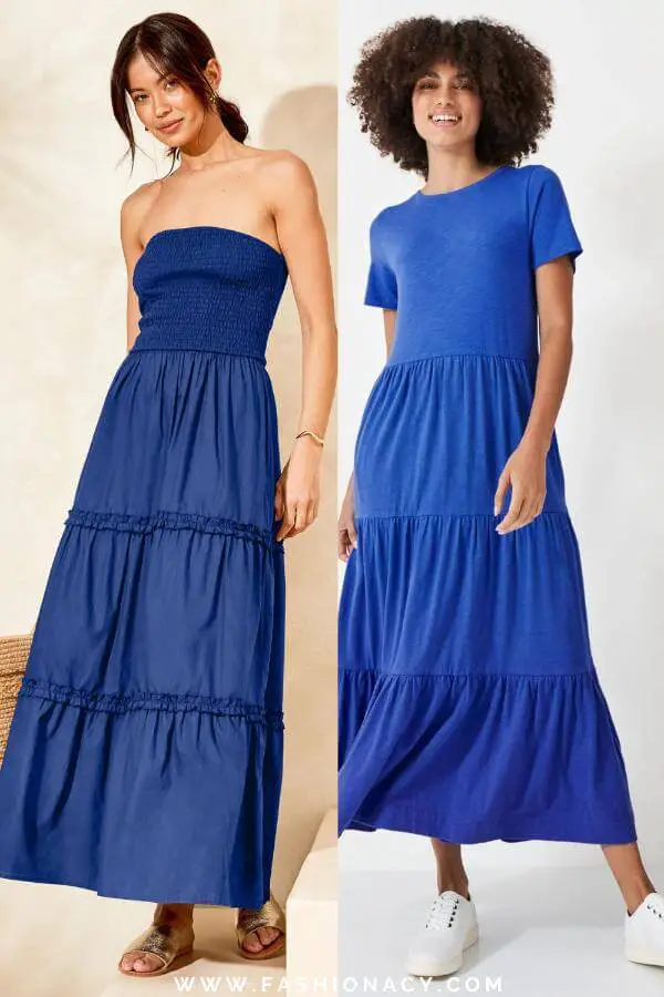 Blue Summer Dress Casual