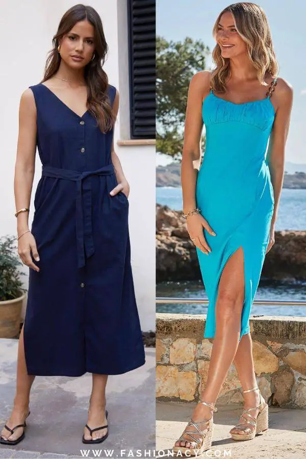 Midi Blue Summer Dress