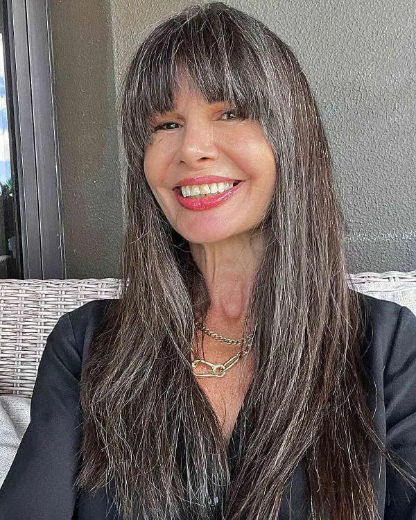 Long Hairstyles With Bangs For Women Over 50