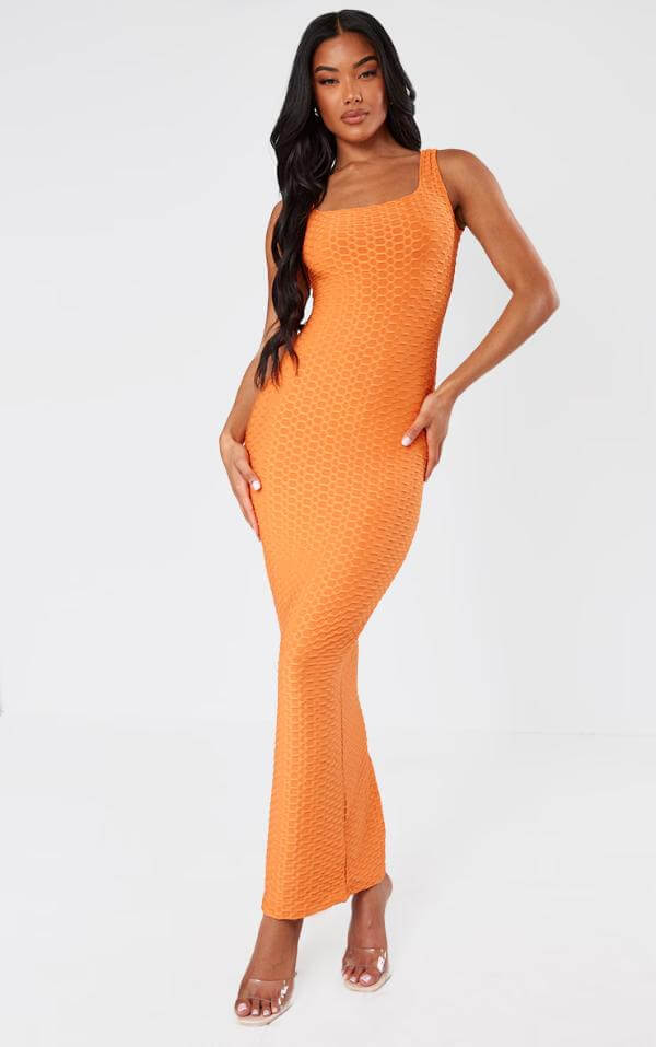 Long Orange Summer Dress