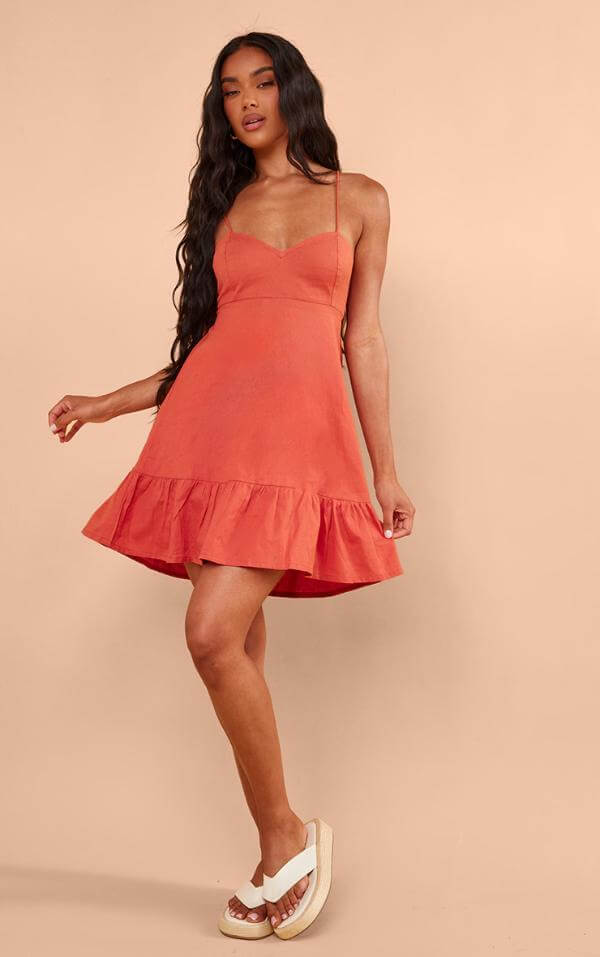 Orange Summer Dress Aesthetic