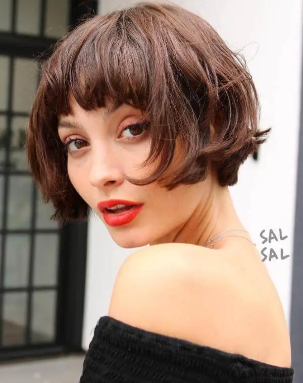 Short French Bob With Bangs