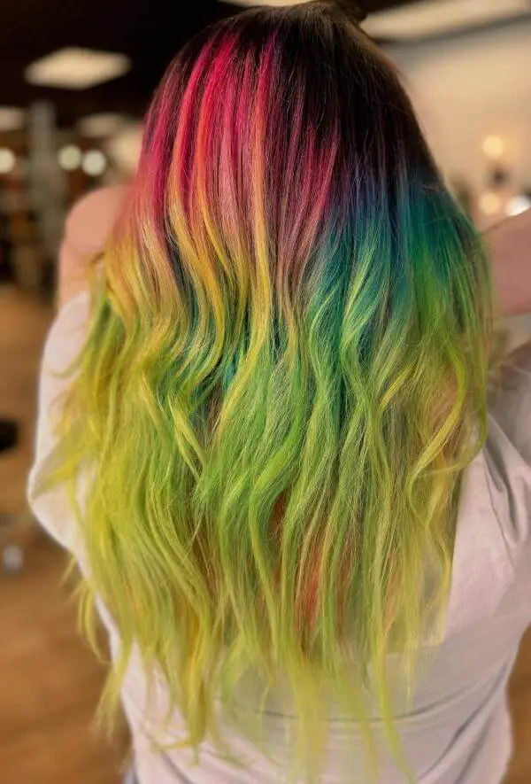 Pink and Green Hair Color