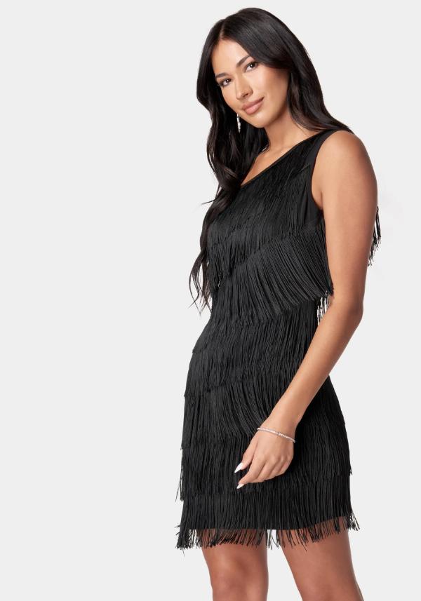 Black Fringe Dress Outfit Casual