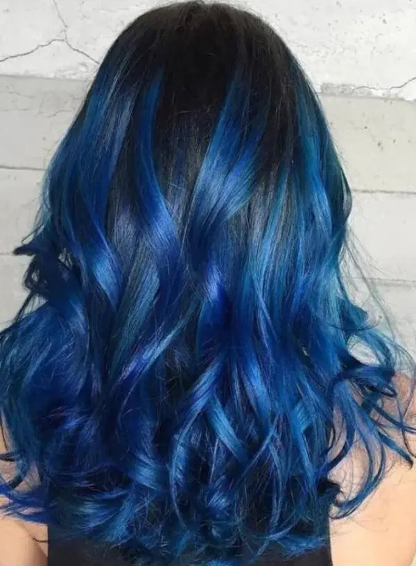 Blue Highlights Dark Hair