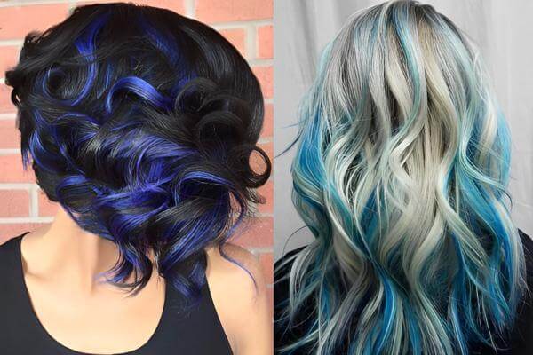 Blue Highlights Hairstyles