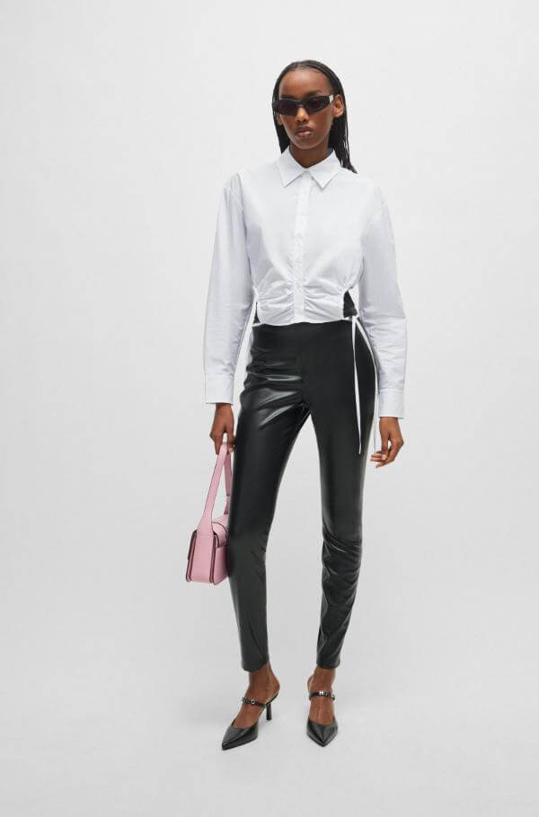 Business Outfits Leather Pants