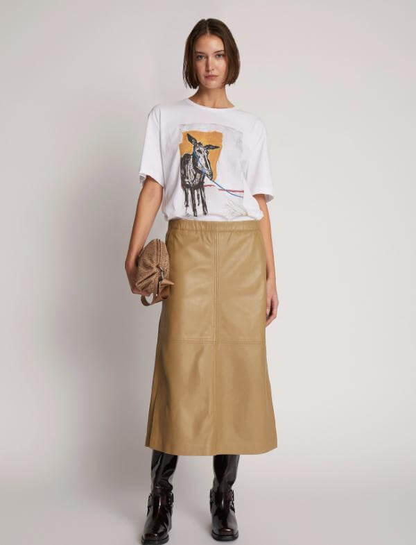 Leather Skirt With T-shirt