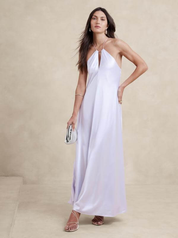 Long White Silk Dress